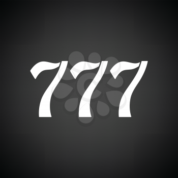 777 icon. Black background with white. Vector illustration.
