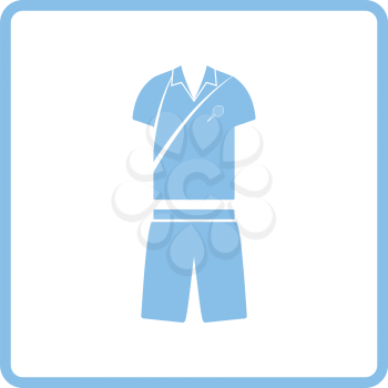 Tennis man uniform icon. Blue frame design. Vector illustration.