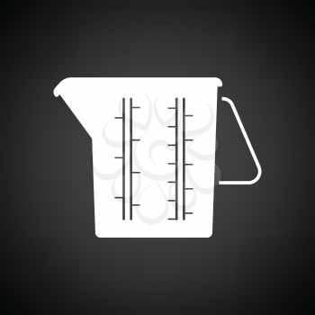 Measure glass icon. Black background with white. Vector illustration.