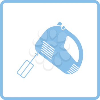 Kitchen hand mixer icon. Blue frame design. Vector illustration.