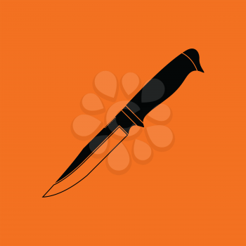 Knife icon. Orange background with black. Vector illustration.