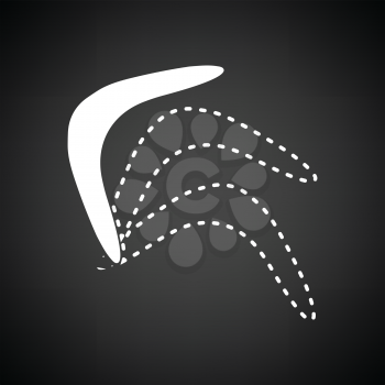 Boomerang  icon. Black background with white. Vector illustration.