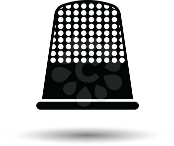 Tailor thimble icon. White background with shadow design. Vector illustration.