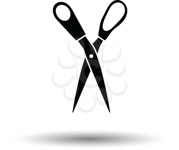 Tailor scissor icon. White background with shadow design. Vector illustration.