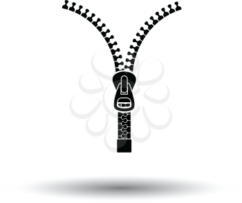 Sewing zip line icon. White background with shadow design. Vector illustration.