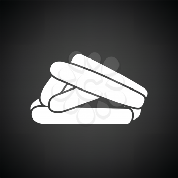 Sausages icon. Black background with white. Vector illustration.