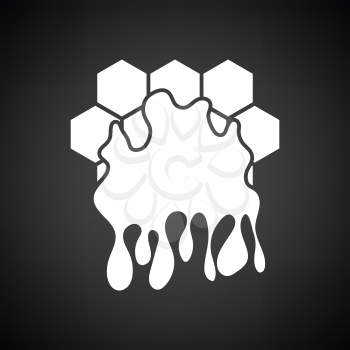 Honey icon. Black background with white. Vector illustration.