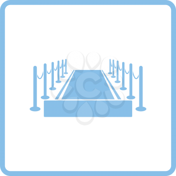 Red carpet icon. Blue frame design. Vector illustration.