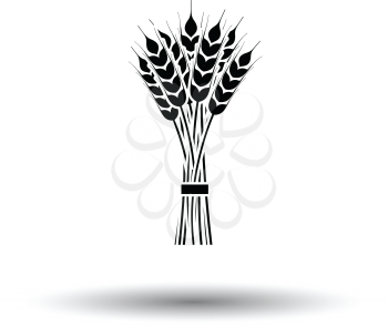 Wheat icon. White background with shadow design. Vector illustration.
