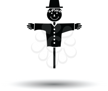 Scarecrow icon. White background with shadow design. Vector illustration.