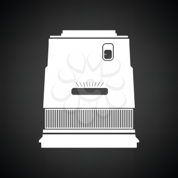 Icon of photo camera wide lens. Black background with white. Vector illustration.
