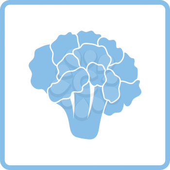 Cauliflower icon. Blue frame design. Vector illustration.