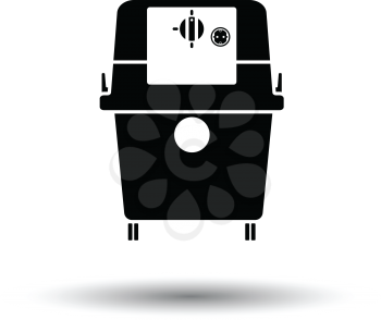 Vacuum cleaner icon. White background with shadow design. Vector illustration.