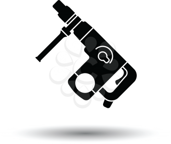 Electric perforator icon. White background with shadow design. Vector illustration.