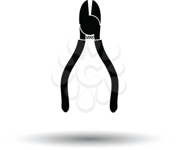 Side cutters icon. White background with shadow design. Vector illustration.