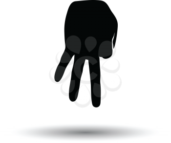 Baseball catcher gesture icon. White background with shadow design. Vector illustration.