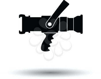 Fire hose icon. White background with shadow design. Vector illustration.