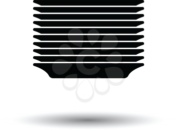 Plate stack icon. White background with shadow design. Vector illustration.