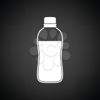 Sport bottle of drink icon. Black background with white. Vector illustration.