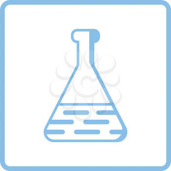 Medical flask icon. Blue frame design. Vector illustration.