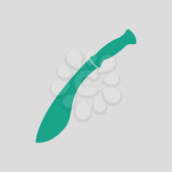 Machete icon. Gray background with green. Vector illustration.