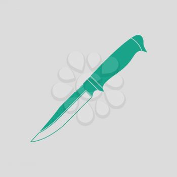 Knife icon. Gray background with green. Vector illustration.