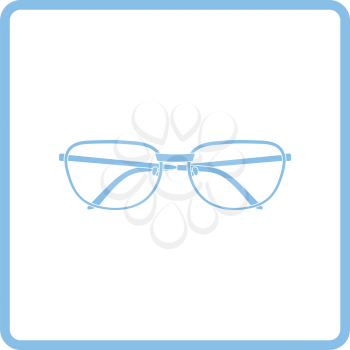 Glasses icon. Blue frame design. Vector illustration.