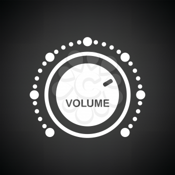 Volume control icon. Black background with white. Vector illustration.
