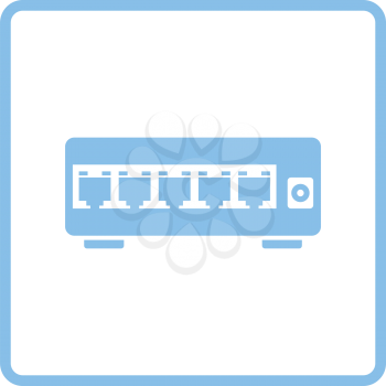 Ethernet switch icon. Blue frame design. Vector illustration.