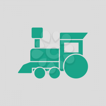 Train toy ico. Gray background with green. Vector illustration.