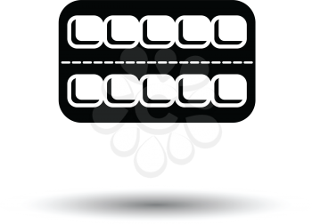 Tablets pack icon. White background with shadow design. Vector illustration.