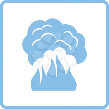 Fire and smoke icon. Blue frame design. Vector illustration.