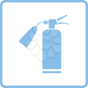 Fire extinguisher icon. Blue frame design. Vector illustration.