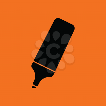 Marker icon. Orange background with black. Vector illustration.