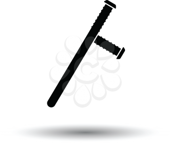 Police baton icon. White background with shadow design. Vector illustration.
