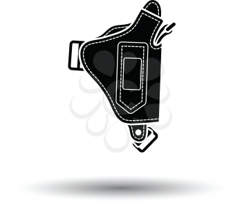 Police holster gun icon. White background with shadow design. Vector illustration.