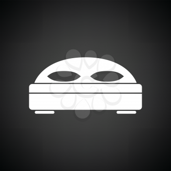 Hotel bed icon. Black background with white. Vector illustration.