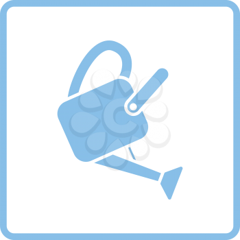 Watering can icon. Blue frame design. Vector illustration.