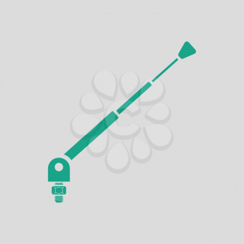 Radio antenna component icon. Gray background with green. Vector illustration.