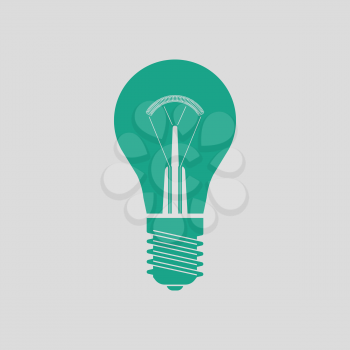 Electric bulb icon. Gray background with green. Vector illustration.