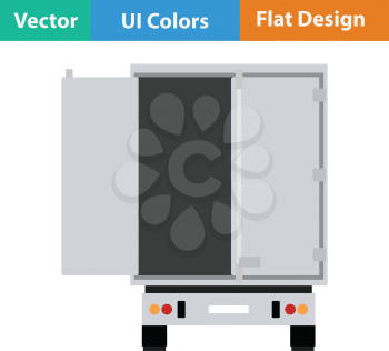 Truck trailer rear view icon. Flat design. Vector illustration.