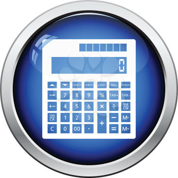 Statistical calculator icon. Glossy button design. Vector illustration.