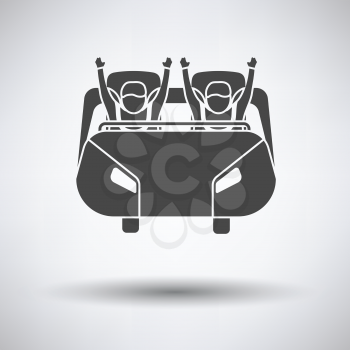 Roller coaster cart icon on gray background, round shadow. Vector illustration.