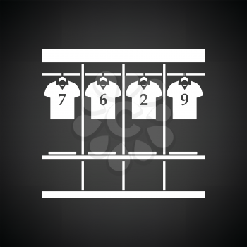 Locker room icon. Black background with white. Vector illustration.