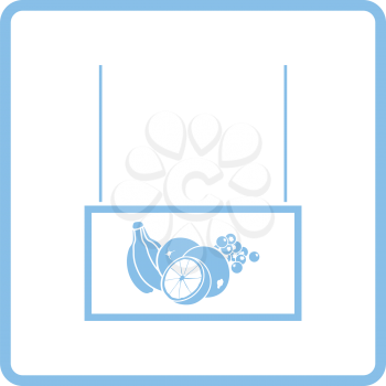 Fruits market department icon. Blue frame design. Vector illustration.