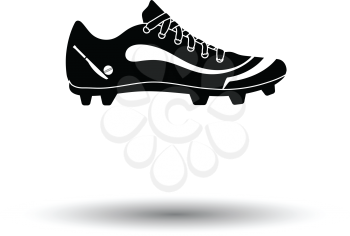 Crickets boot icon. White background with shadow design. Vector illustration.
