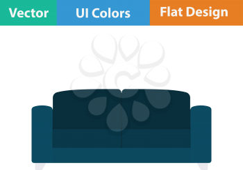Office sofa icon. Flat design. Vector illustration.