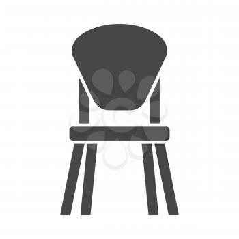 Child chair icon on gray background, round shadow. Vector illustration.