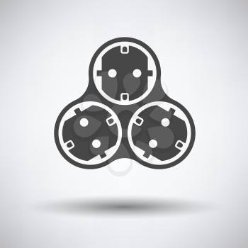 AC splitter icon on gray background, round shadow. Vector illustration.