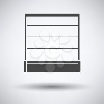 Supermarket showcase icon on gray background, round shadow. Vector illustration.